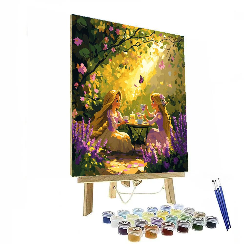 Rapunzel And Pascal’s Garden Tea Party Disney Inspired DIY paint by numbers