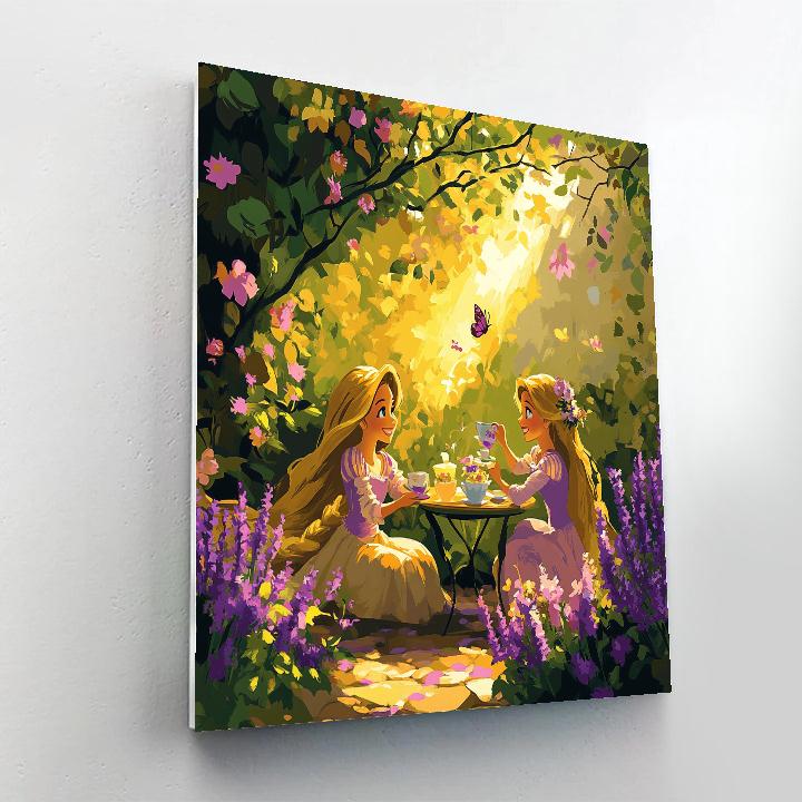 Rapunzel And Pascal’s Garden Tea Party Disney Inspired DIY paint by numbers