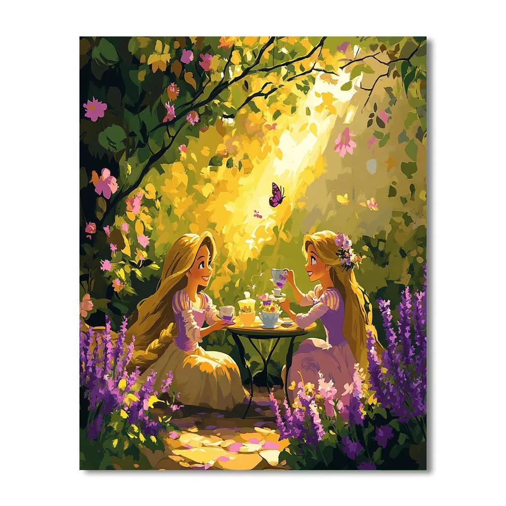 Rapunzel And Pascal’s Garden Tea Party Disney Inspired DIY paint by numbers