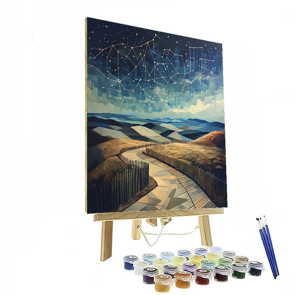 Paul Nash Inspired Warped Constellation Landscape DIY paint by numbers