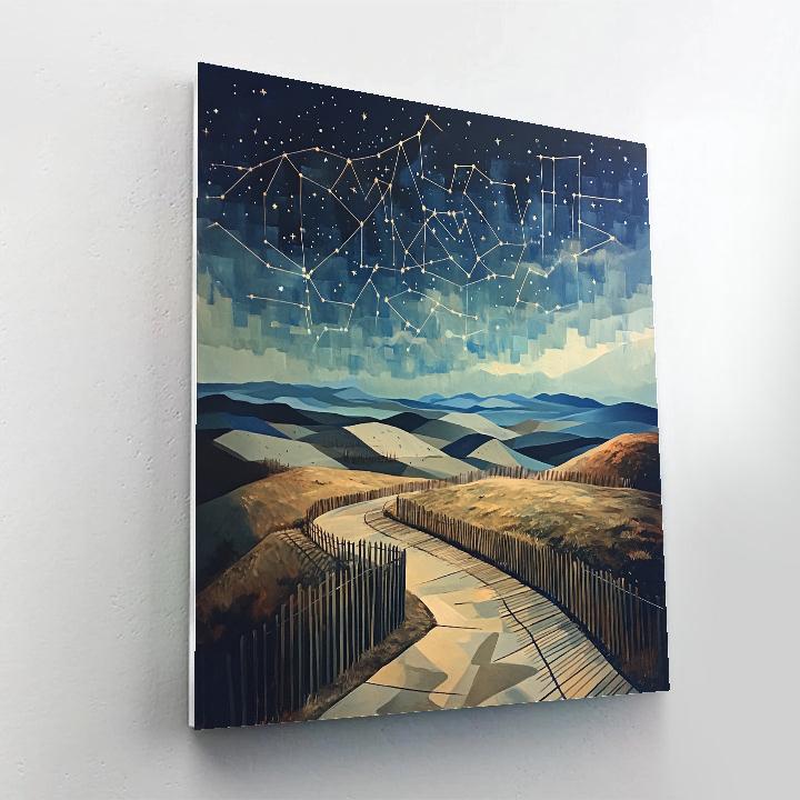 Paul Nash Inspired Warped Constellation Landscape DIY paint by numbers