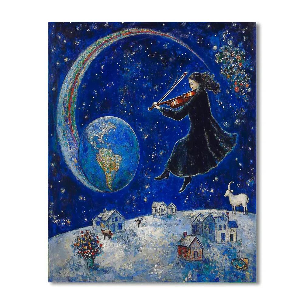 Marc Chagall Inspired Violinist On The Moon Paint by numbers kits