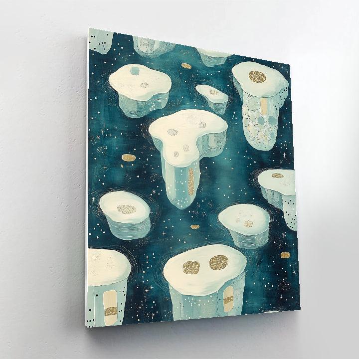 Gustav Klimt Inspired Celestial Golden Ice Floes painting number kit