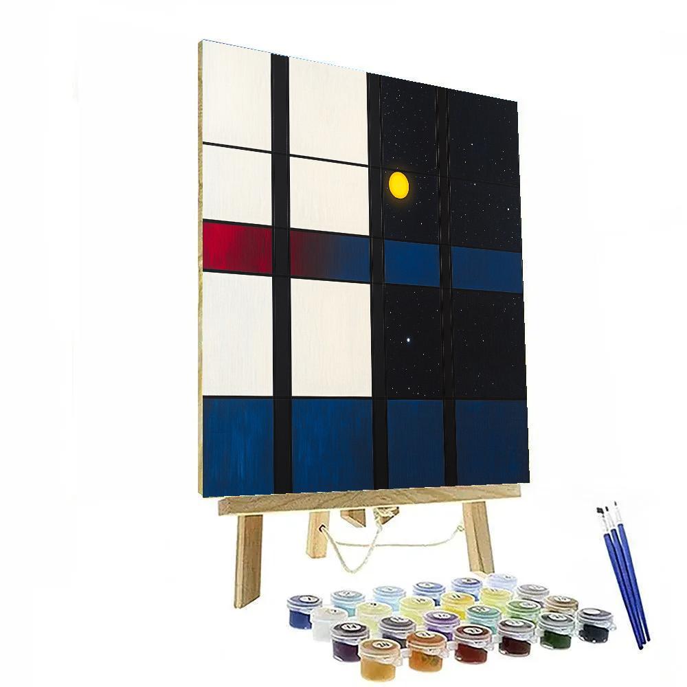 Piet Mondrian Inspired Stellar Transit Grid Numbered painting kits
