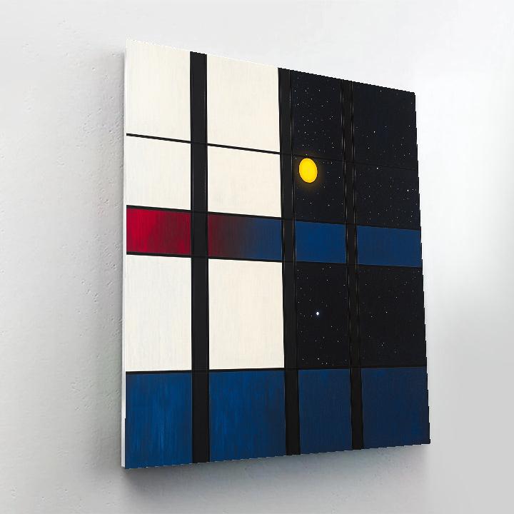 Piet Mondrian Inspired Stellar Transit Grid Numbered painting kits