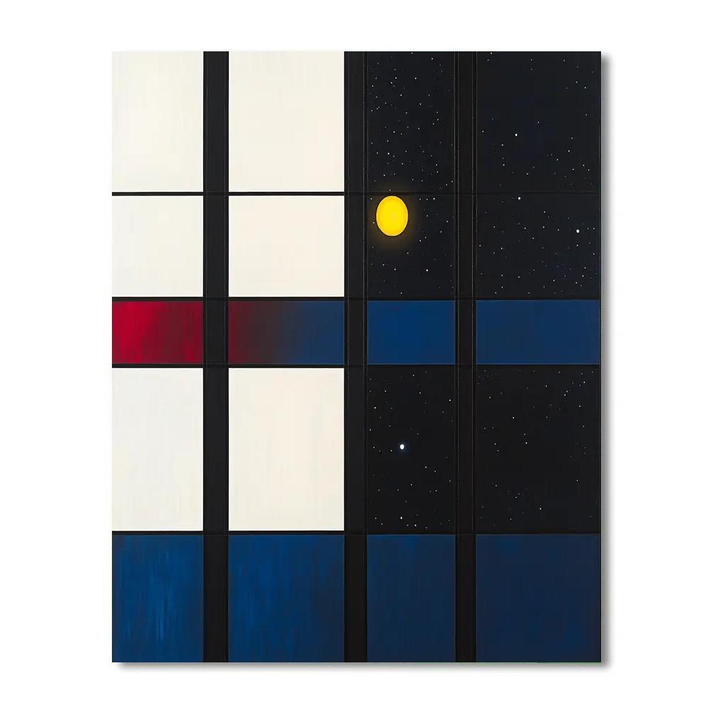 Piet Mondrian Inspired Stellar Transit Grid Numbered painting kits