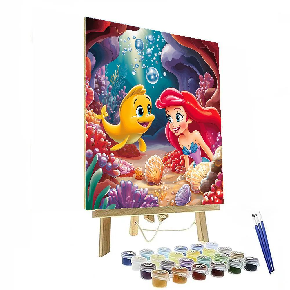 Ariel And Flounder’s Underwater Treasure Hunt Disney Inspired Paint by numbers art