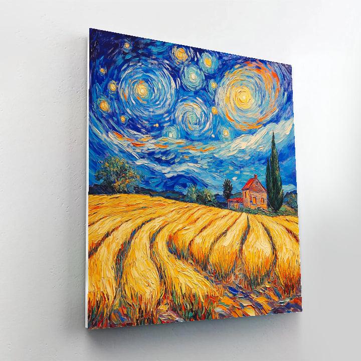 Van Gogh Inspired Meteor Lit Wheatfield DIY paint by numbers