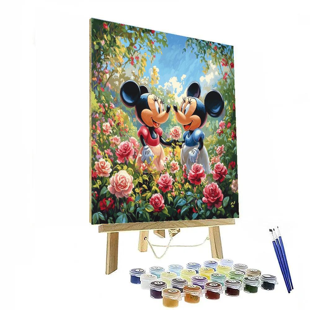 Mickey And Minnie’s Garden Romance Disney Inspired Number painting