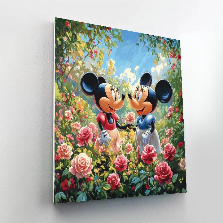 Mickey And Minnie’s Garden Romance Disney Inspired Number painting