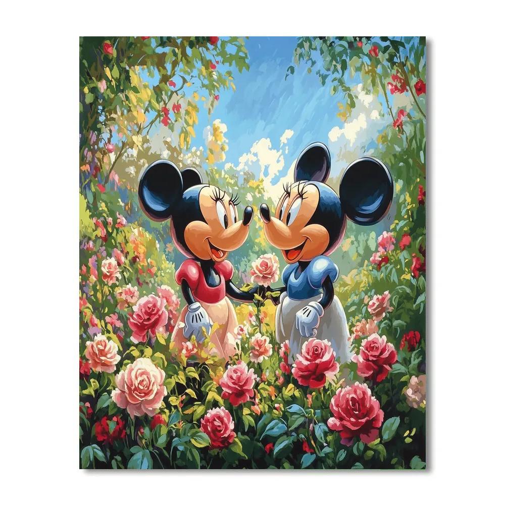 Mickey And Minnie’s Garden Romance Disney Inspired Number painting