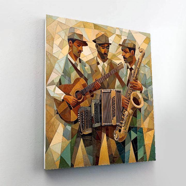 Picasso Inspired Cubist Street Musicians DIY paint by numbers