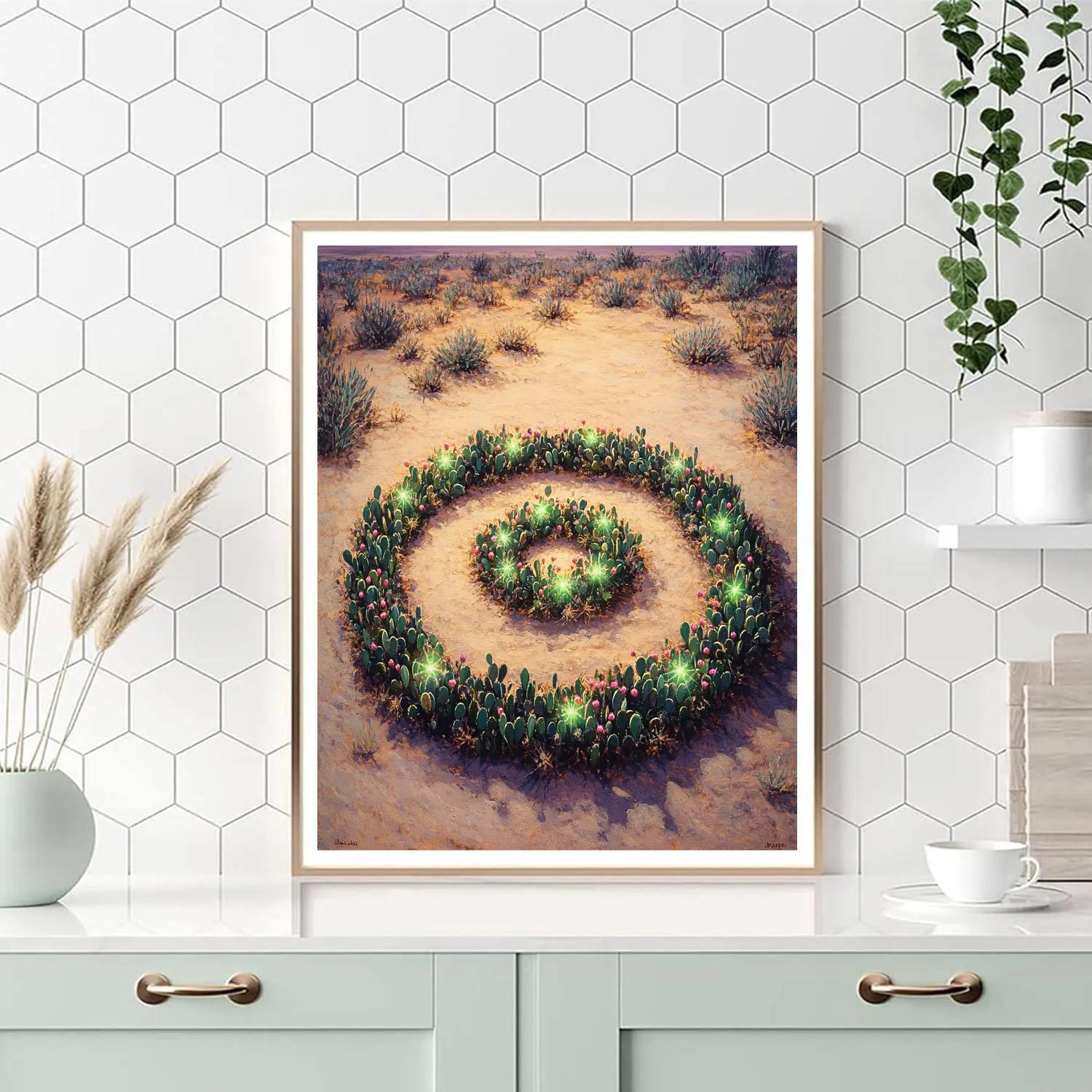 Frida Kahlo Inspired Desert Galaxy Of Nopales paint by color