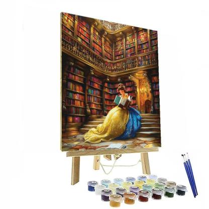 Belle’s Enchanted Castle Library Disney Inspired painting number kit