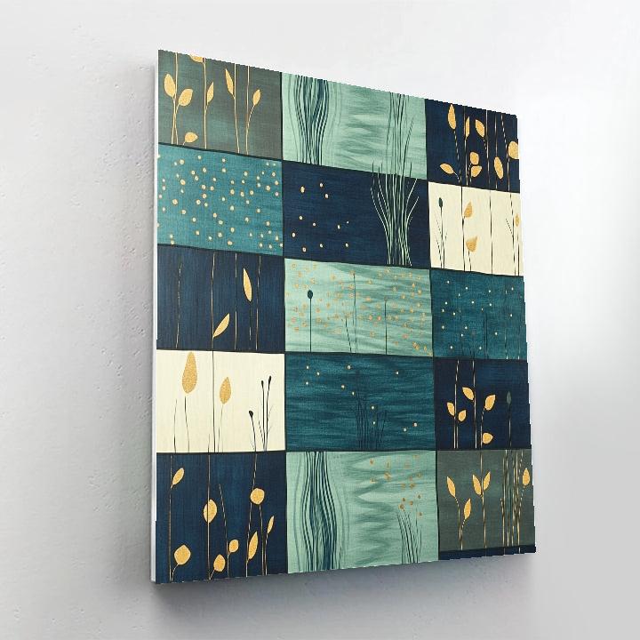 Gustav Klimt Inspired Ornamental Golden Marsh Grid paint by number