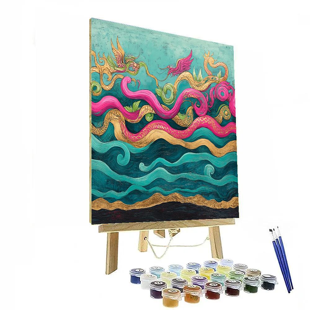 Frida Kahlo Inspired Ocean Of Braided Alebrije Tides Paint by numbers kits