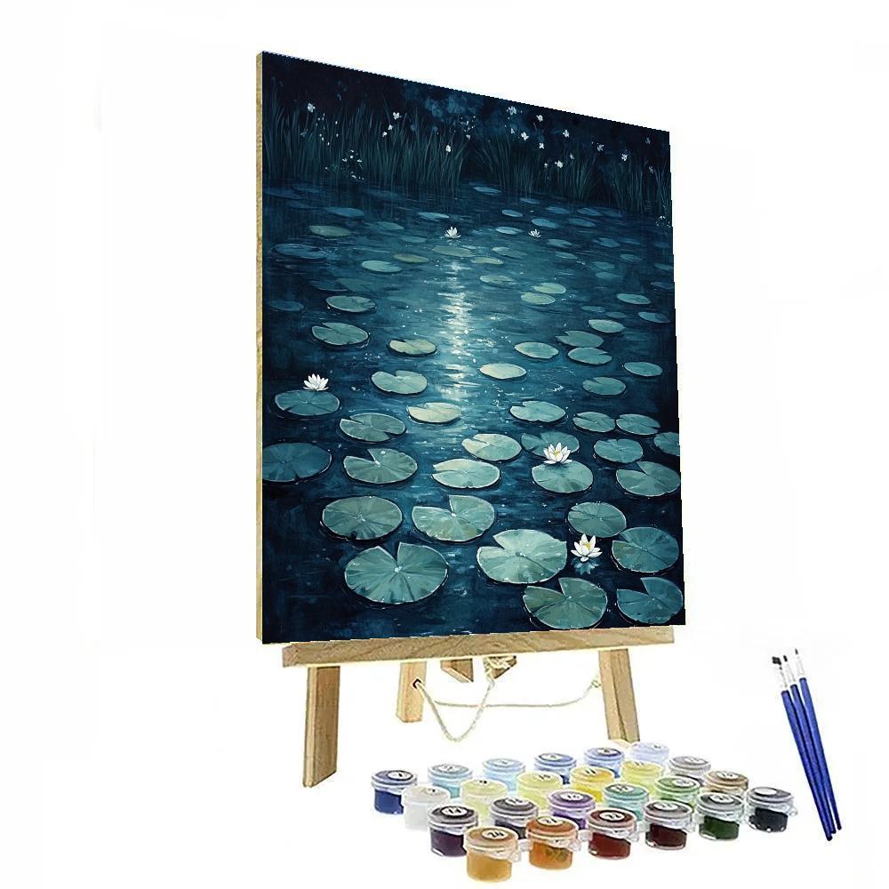 Claude Monet Inspired Silver Moonlight On Lily Carpet Paint by numbers kits