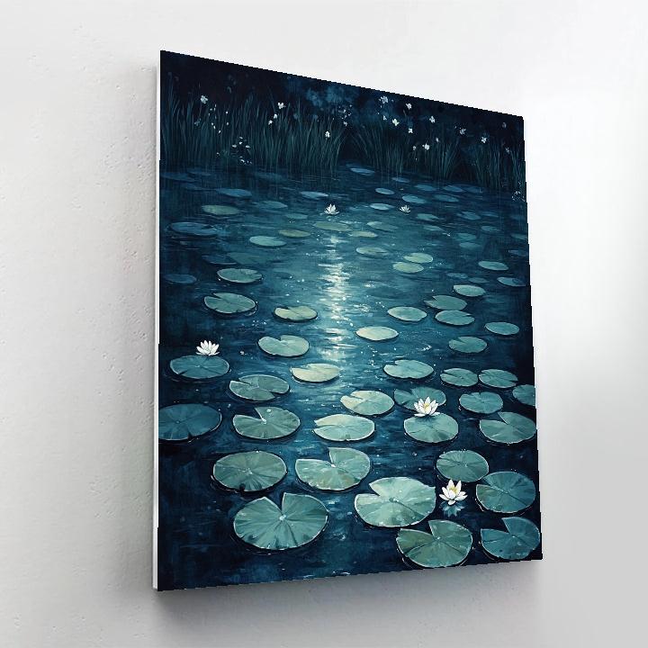 Claude Monet Inspired Silver Moonlight On Lily Carpet Paint by numbers kits