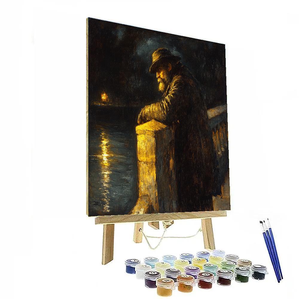 Rembrandt Inspired Nighttime Bridge Watch Number painting