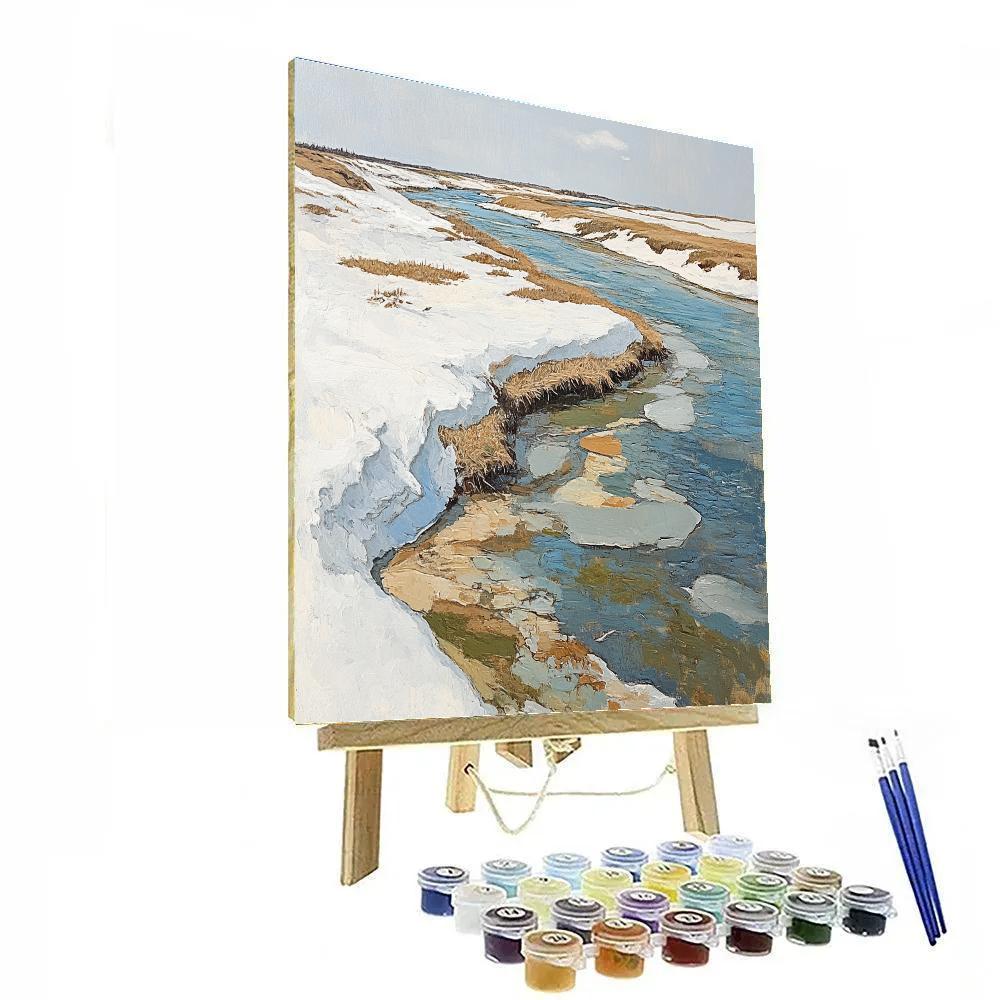 Claude Monet Inspired Early Spring Thaw Along River DIY paint by numbers