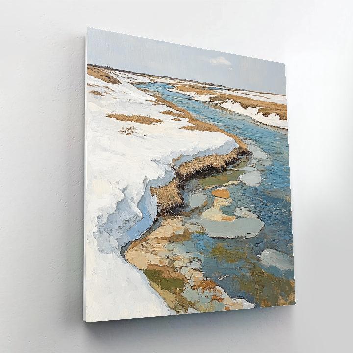 Claude Monet Inspired Early Spring Thaw Along River DIY paint by numbers