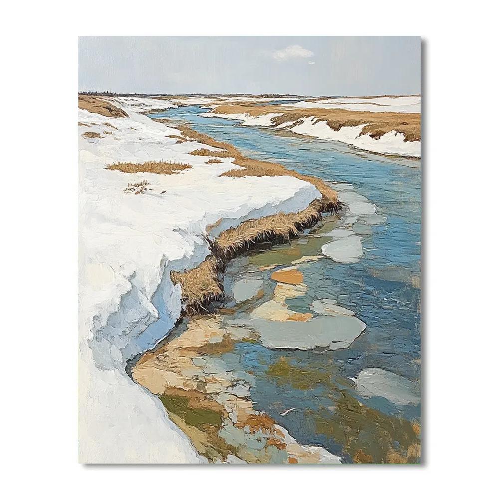 Claude Monet Inspired Early Spring Thaw Along River DIY paint by numbers