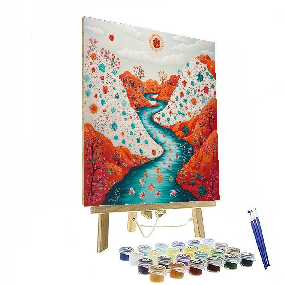 Frida Kahlo Inspired Sacred River Of Papel Picado Numbered painting kits