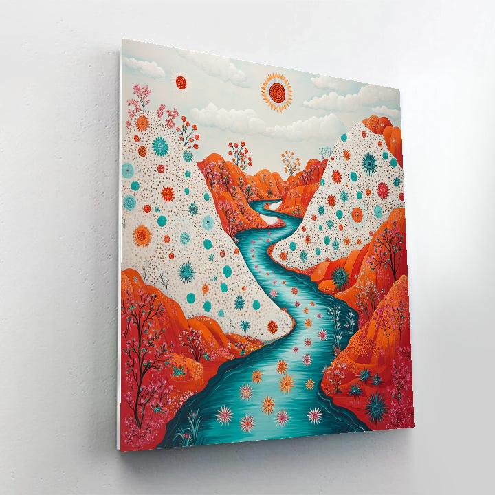 Frida Kahlo Inspired Sacred River Of Papel Picado Numbered painting kits