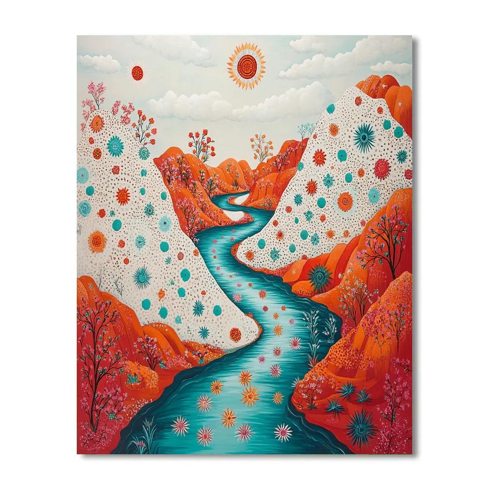 Frida Kahlo Inspired Sacred River Of Papel Picado Numbered painting kits