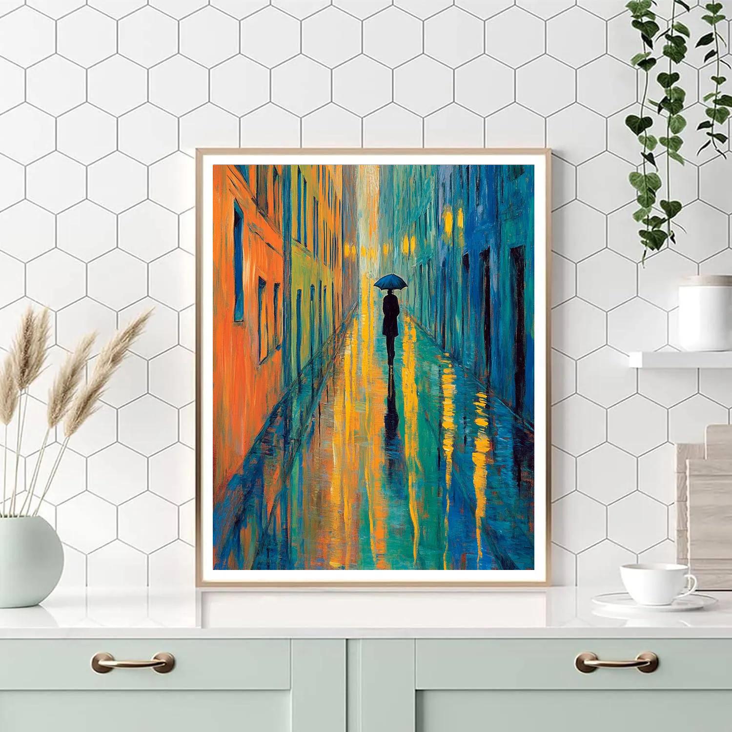 Edvard Munch Inspired Rain Street Loneliness Painting by numbers kit