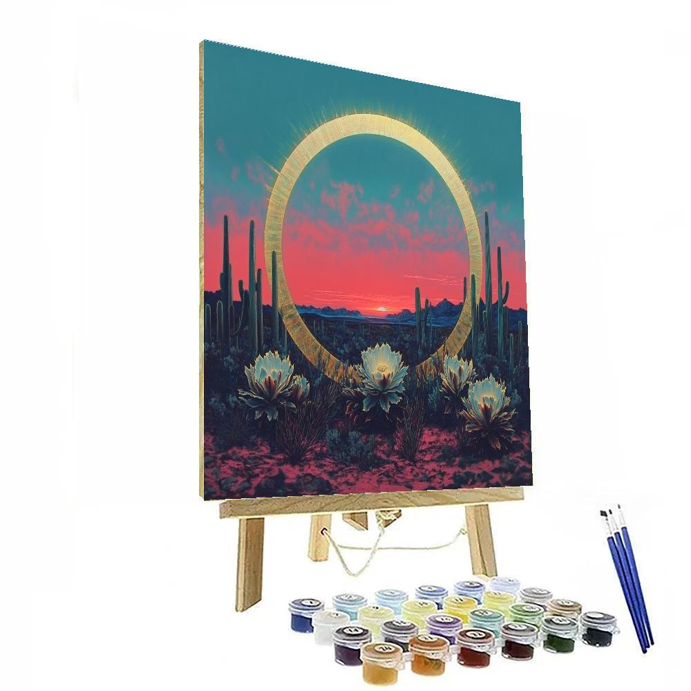 Frida Kahlo Inspired Heliacal Cactus Bloom paint by color