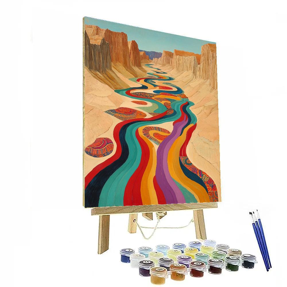Frida Kahlo Inspired Canyon Of Painted Rivers painting number kit