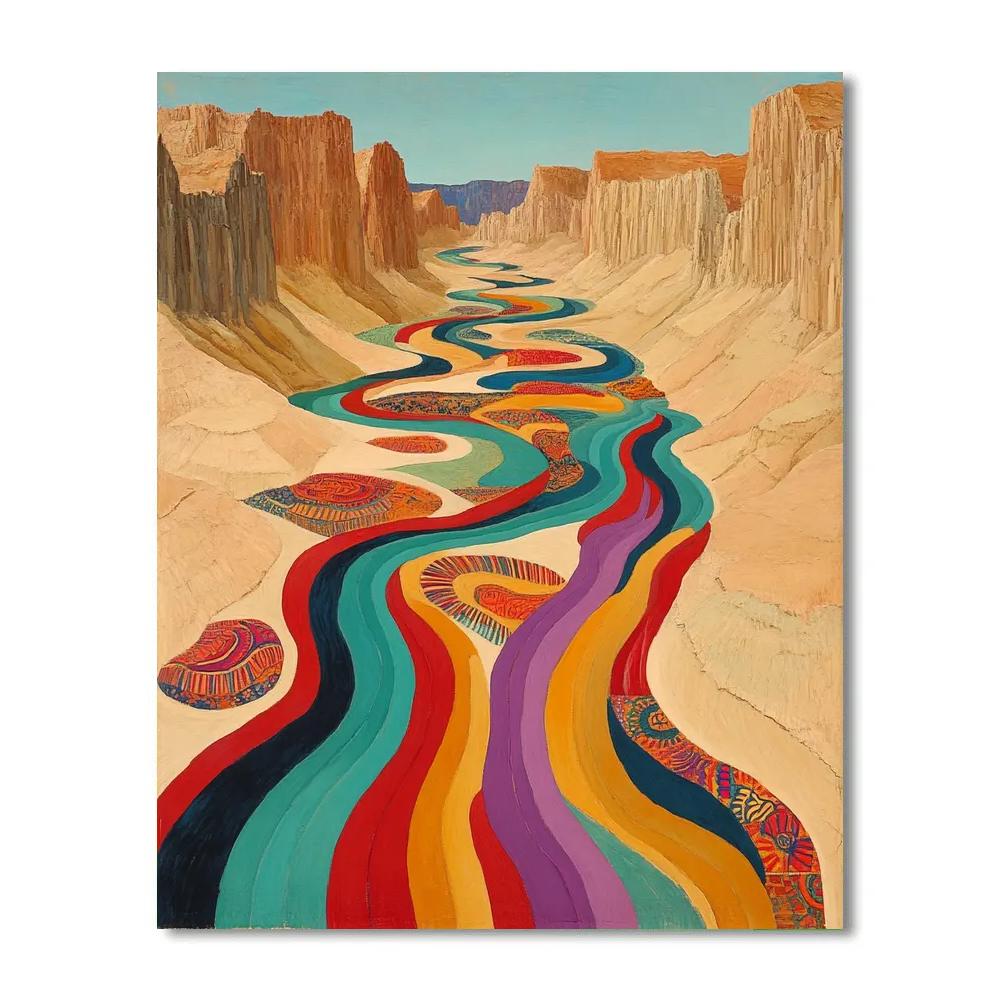 Frida Kahlo Inspired Canyon Of Painted Rivers painting number kit