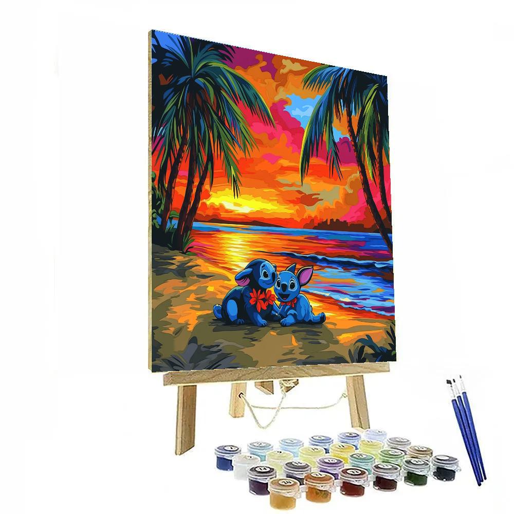 Lilo And Stitch’s Island Sunset Disney Inspired paint by number