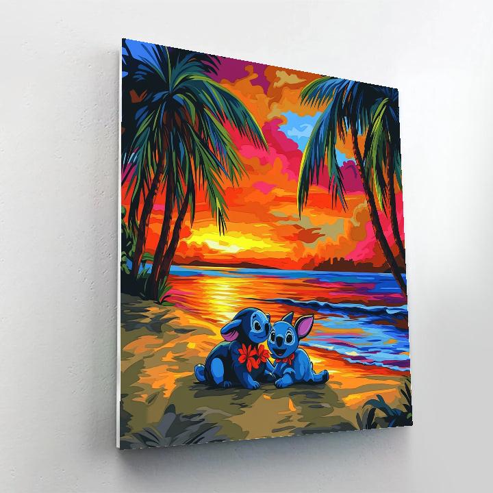 Lilo And Stitch’s Island Sunset Disney Inspired paint by number