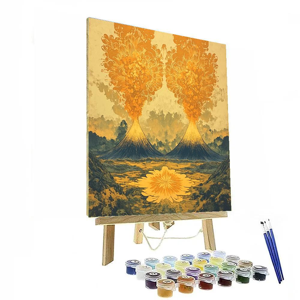 Frida Kahlo Inspired Volcano Mirror Of Marigold Smoke Paint by numbers kits