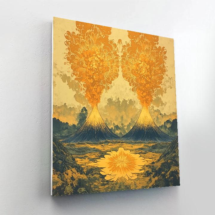 Frida Kahlo Inspired Volcano Mirror Of Marigold Smoke Paint by numbers kits