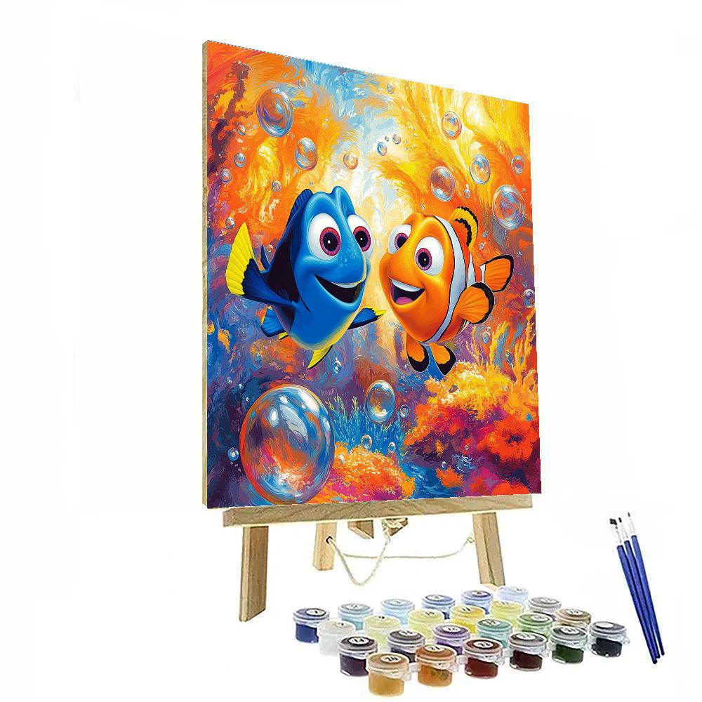 Dory And Nemo’s Ocean Bubble Race Disney Inspired Paint by numbers art