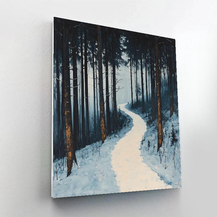 Caspar David Friedrich Inspired Winter Forest Path paint by number