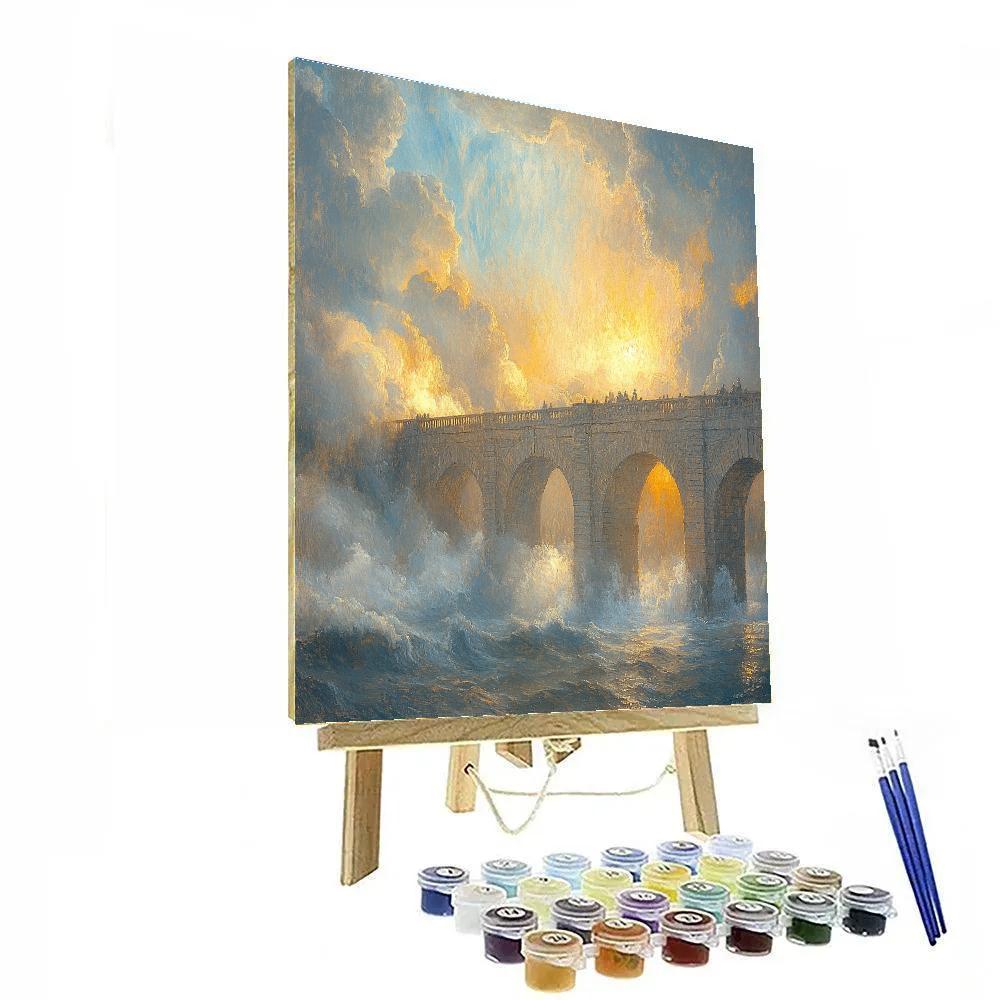 Turner Inspired Bridge In Tempest Number painting
