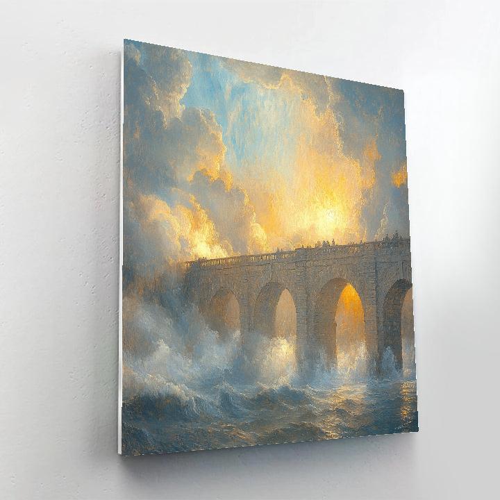 Turner Inspired Bridge In Tempest Number painting