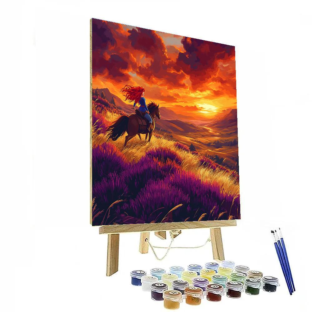 Merida’s Highland Sunset Ride Disney Inspired paint by number
