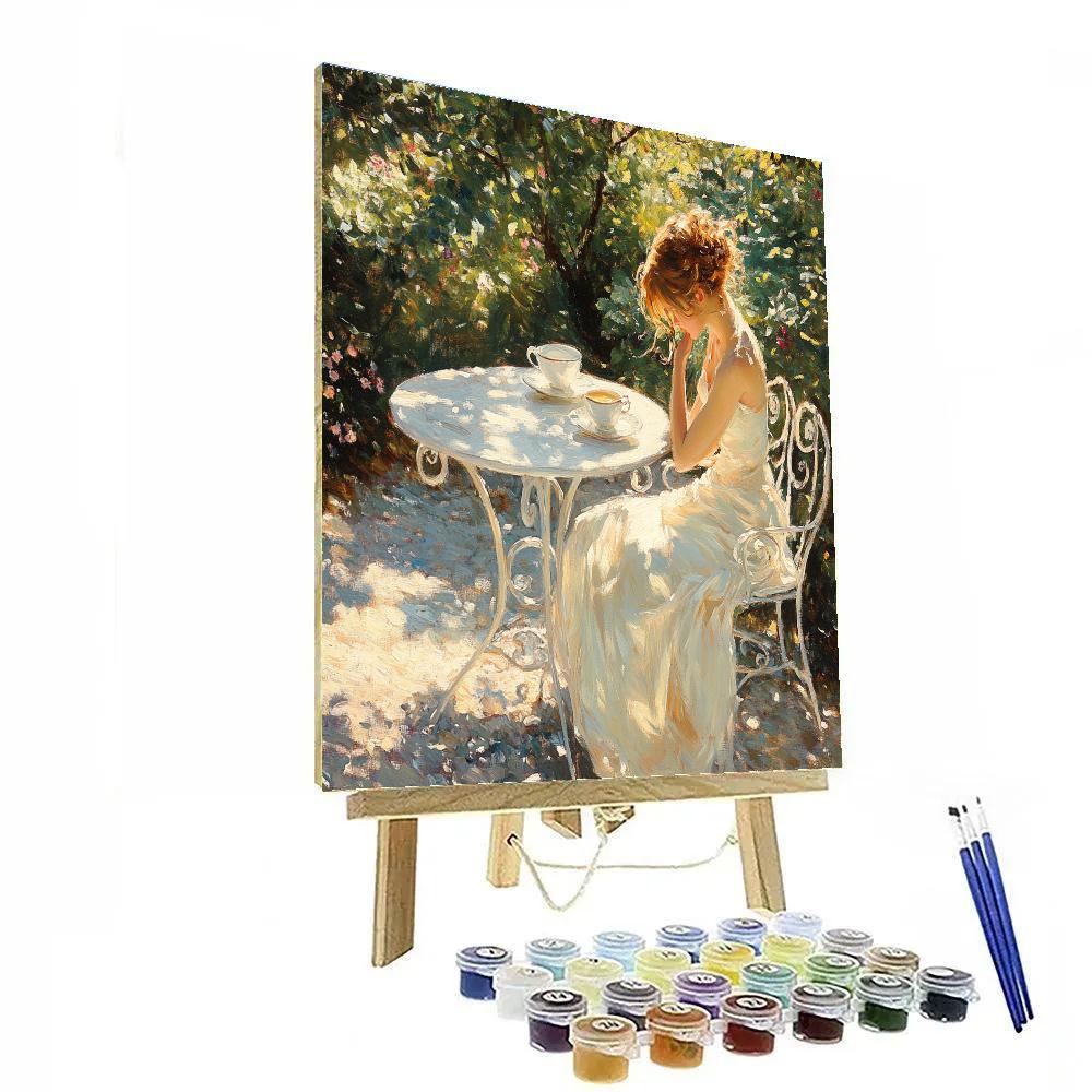 John Singer Sargent Inspired Garden Tea Portrait Numbered painting kits