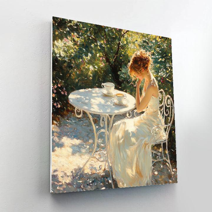 John Singer Sargent Inspired Garden Tea Portrait Numbered painting kits