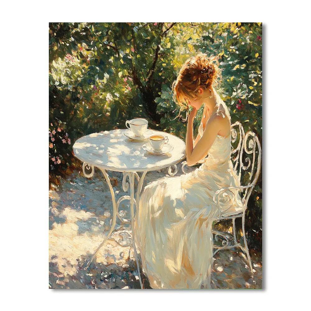 John Singer Sargent Inspired Garden Tea Portrait Numbered painting kits