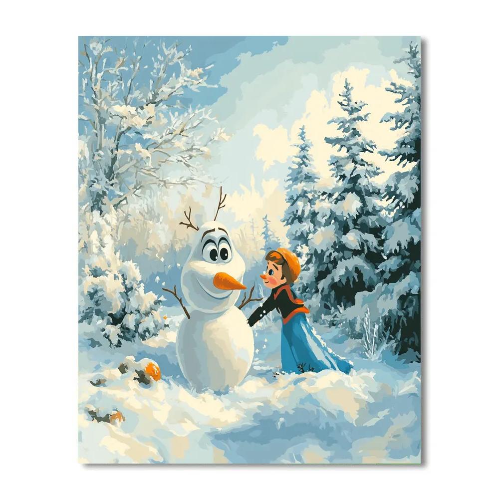 Olaf’s Winter Snowman Friends Disney Inspired paint by color