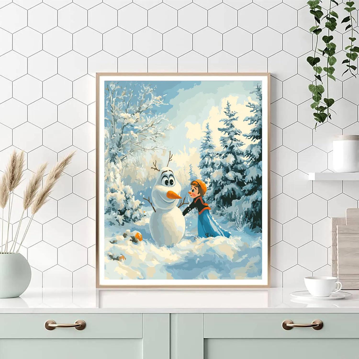 Olaf’s Winter Snowman Friends Disney Inspired paint by color