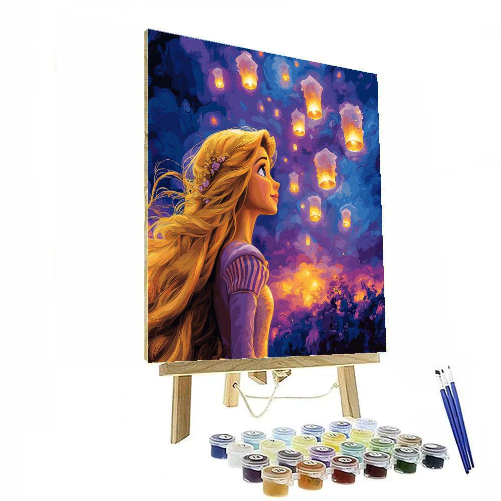 Rapunzel’s Floating Lantern Dream Disney Inspired DIY paint by numbers