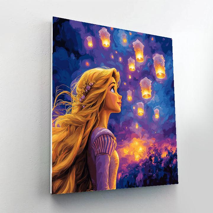 Rapunzel’s Floating Lantern Dream Disney Inspired DIY paint by numbers