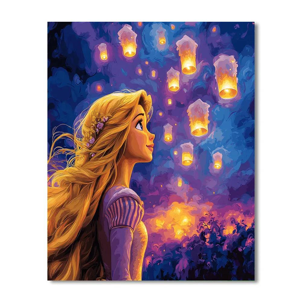Rapunzel’s Floating Lantern Dream Disney Inspired DIY paint by numbers